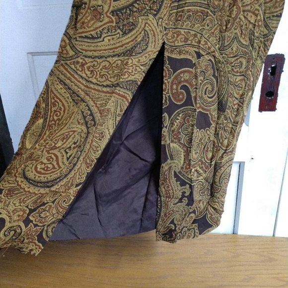 Jones New York Brown Paisley  Maxi Skirt - Size 10 - Picture 3 of 5